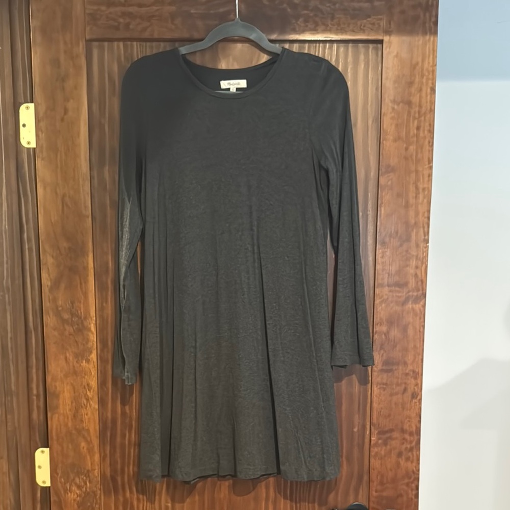 Madewell dark gray Long Sleeve Crew Neck Dress